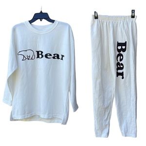 Vintage RARE FIND California Bear Crewneck top/pant set Bear Surf Big Logo Sz M
